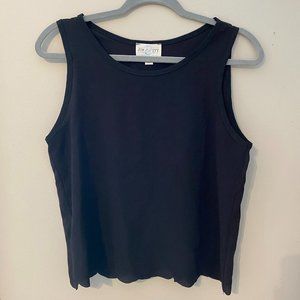 Simple Black Tank Top with Ruffle Bottom
